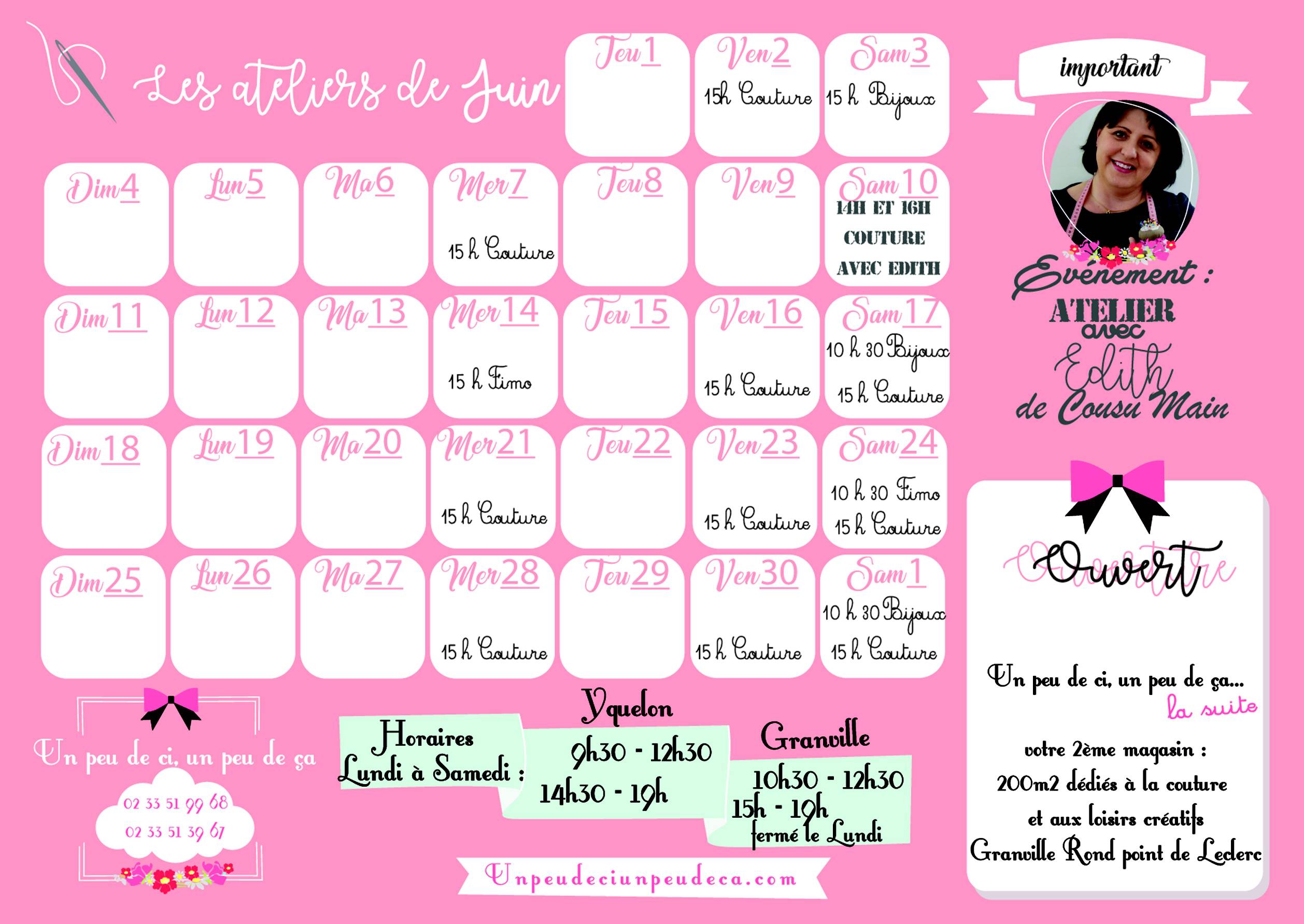 programme des ateliers juin 17